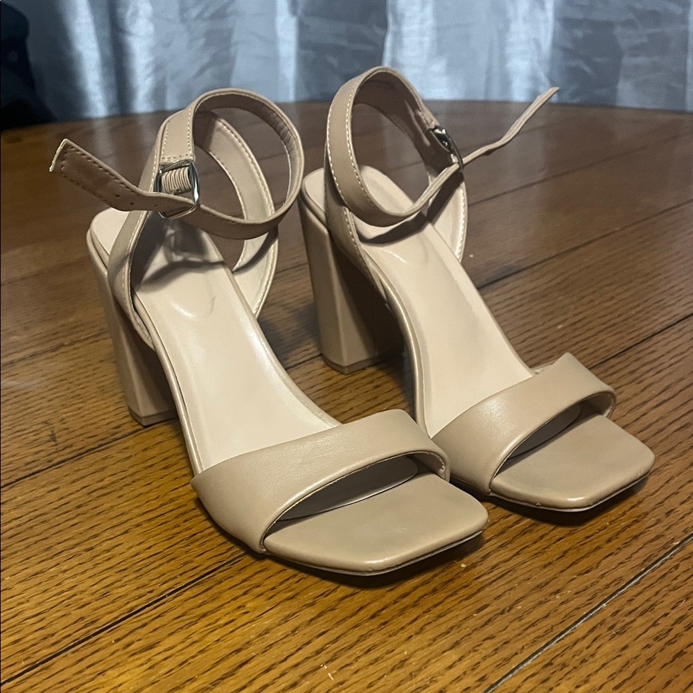 Target Beige Block Heel Sandals